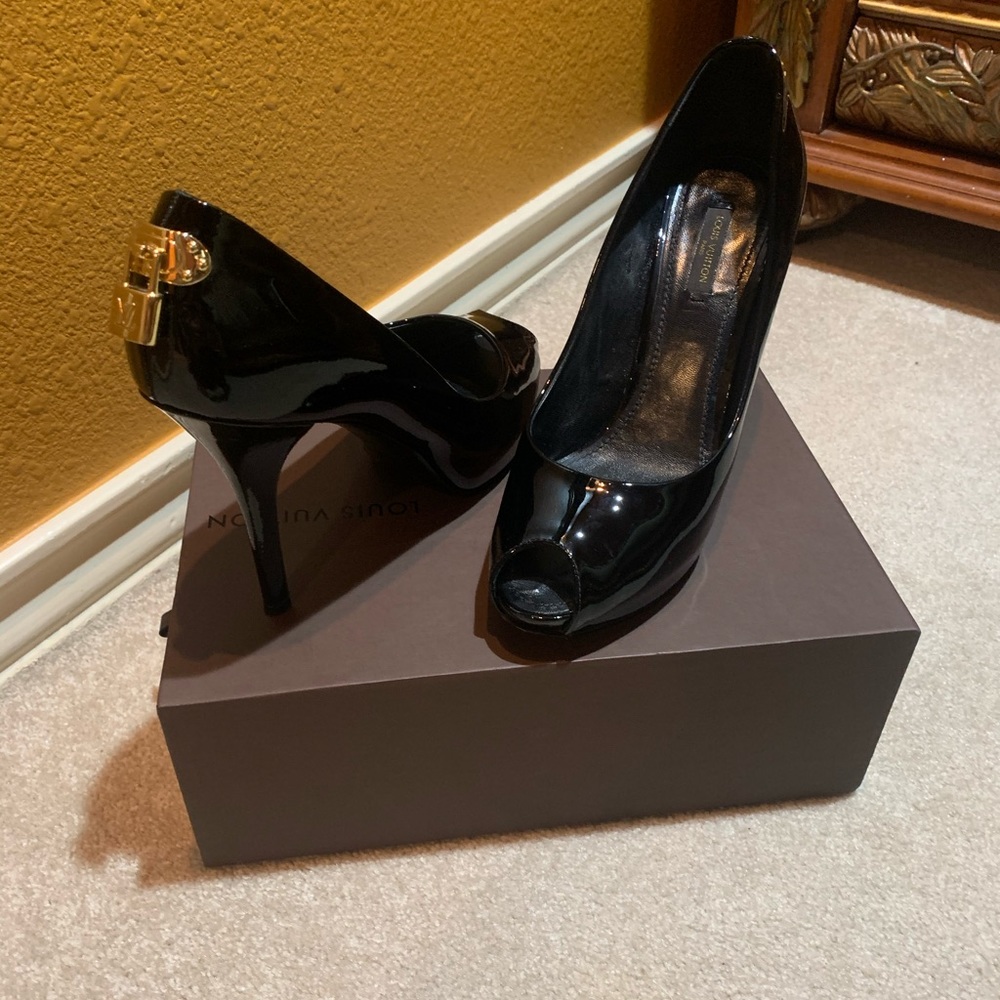 Louis Vuitton Open Toe Lock Heels